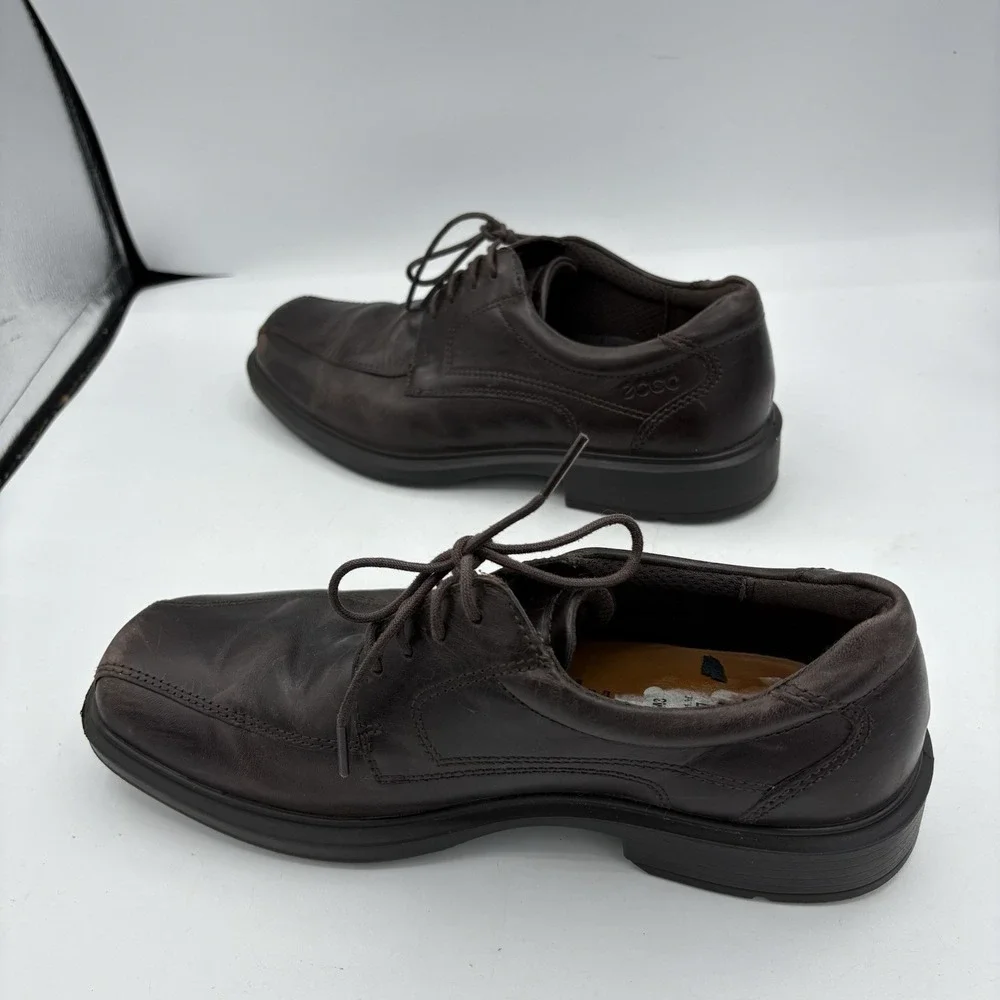 ECCO Shoes Mens Size 7‎ Helsinki 2 Square Toe Oxford Lace up Dark Brown